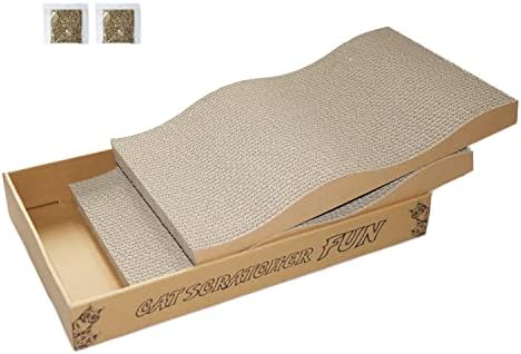 Cat Scratcher Pad Cardboard Scratch Box for Indoor Cats and Kittens
