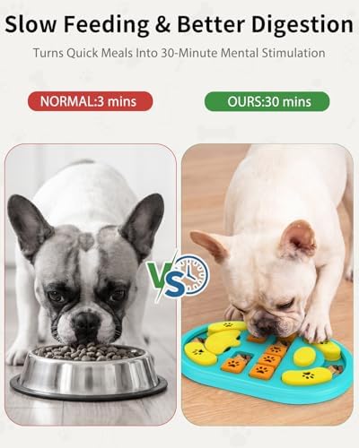 Dog Puzzle Toy, Interactive Enrichment Treat Food Puzzles, Blue
