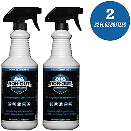 NOK OUT Odor Remover, Pet Deodorizer and Cleaning Spray, Made in the USA, 32 Fluid Ounce Spray, 2-Pack