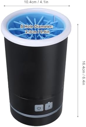 Automatic Dog Cleaner, Soft Electric Washer Cup, USB Rechargeable, Portable, for Small to Medium Dogs and Cats, Black White