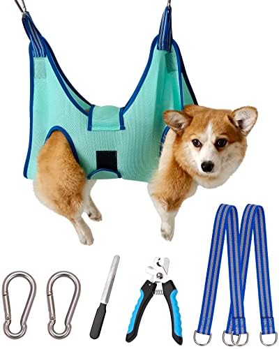 Kkiimatt Dog Grooming Hammock,Medium - Large Hanging Harness Holder for Nail Clipping,Nail Trimming Hammock for Pet,Grooming Sling Hanger Restraint for Claw Care