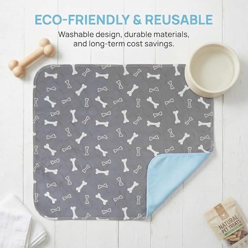 Puppy Pee Pads with Pheromones, Non-Slip Leakproof Dog Pee Mat , Washable Reusable Puppy Training Pads,Odor Resistant Absorbent Pad for Dogs and Cats (M: 27.6" × 31.5")