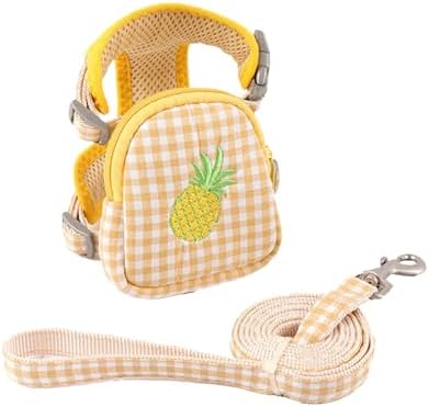 Pet Backpack Harness with Leash Pet Self Mini Backpack Dog Poop Bag Dispenser Adjustable Pets Medium Daily Backpack Animal Leash Cat Dog Self Mini Carrier for Dog Training Walking (Yellow, Middle)