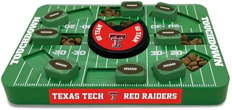 Pets First NCAA Texas TECH Large Puzzle Toy - Interactive Dog Treat and Slow Feeding Toy