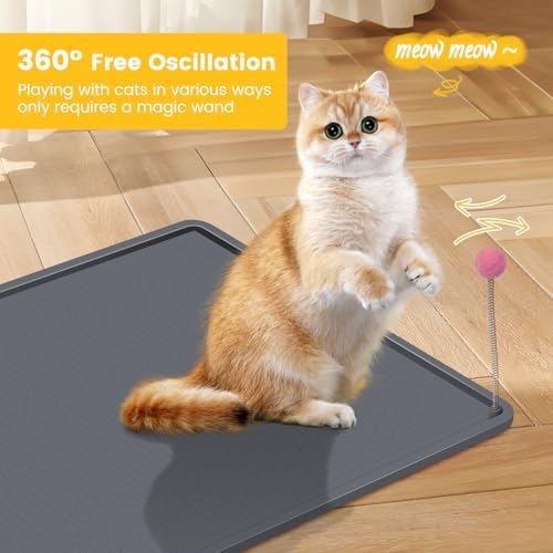 Cat Litter Mat, 38"X25" Large Litter Box Mat, Waterproof and Easy to Clean Silicone Cat Mat for Litter Box, Mat Litter Trapping Mat for Scatter Control, Keep The Floor Clean (Dark Grey)