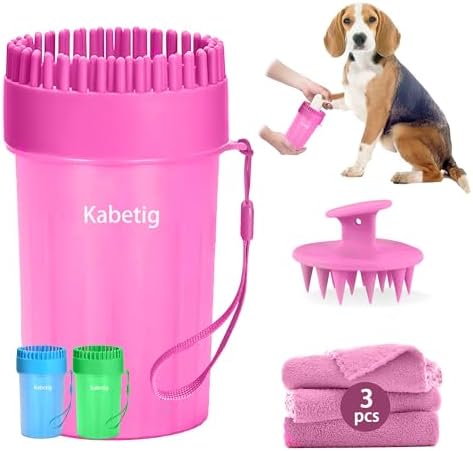 Dog Paw Cleaner Cup with Detachable Top Brush for Small-Medium Dogs