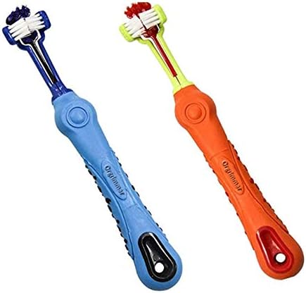 Orgrimmar 2 Pcs 3-Sided Pet Toothbrush Dog Cat Mouth Dental Teeth Care
