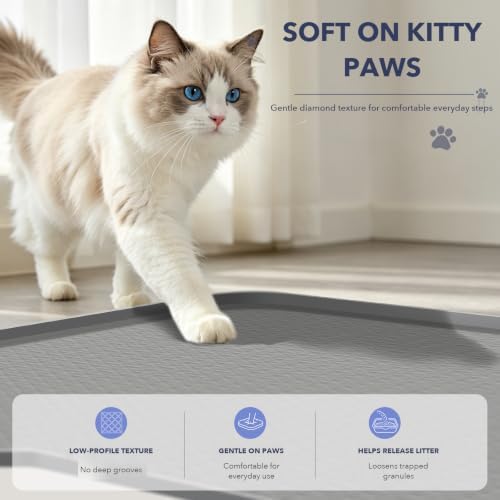 Cat Litter Mat, XL 47 x 37 in Extra Large Silicone Litter Box Mat