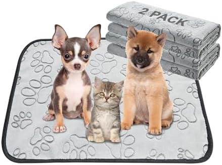 Qeils Reusable Puppy Pads, Washable Pee Pads, Leakproof 18"x 24" 2 Pack