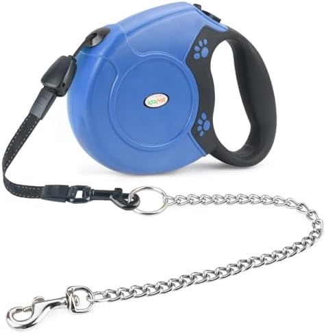 Idepet Heavy Duty Retractable Dog Leash Steel Chain 16ft Pet Leashes