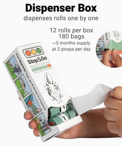 Stop & Go™ Stoplight Poop Bags With Traffic Light Dual Color Change Warning
