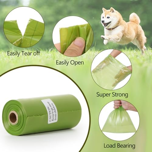 Dog Poop Bags Rolls: Extra Thick Leak Proof Unscented 13 x 9 in 300 Count