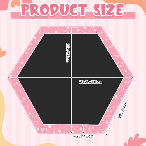 Marsui Dog Playpen Bottom Pad Fits for 36inch W and 24inch H 6 Panels Exercise Pet Dog Mat Puppy Crate Pad Reusable Washable Pet Training Pee Mat Hoop and Loop Design, Playpen Not Included(Pink)
