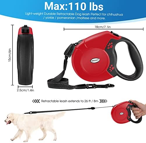 360°No Tangle 26 Ft Retractable Dog Leash for Dogs up to 99lbs