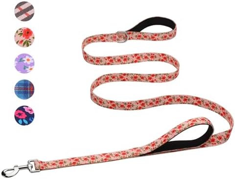 Hikiko 6FT Dog Leash Padded Double Handle with Designed Pattern