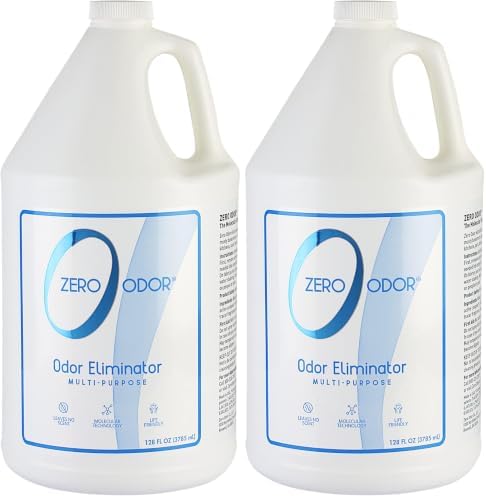 Zero Odor Multi-Purpose Odor Eliminator, Air and Surface Odor Remover for Home, Bathroom, Kitchen, and Closet, Refill, 128 oz (Pack of 2)