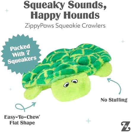 ZippyPaws Squeakie Crawler No Stuffing Dog Toy to Keep Them Busy - 10"