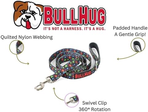 BULLHUG 6 FT Bulldog Leash with Padded Handle - Perfect for French Bulldogs, Pugs & All Breeds - Walking and Training Lead (Star Bright)
