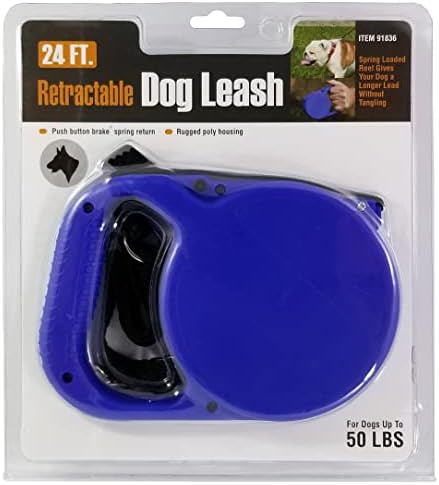 24 Foot Spring Loaded Retractable Reel Dog Leash