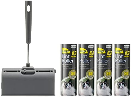 Fedicelly Lint Rollers Pet Hair Extra Sticky Furniture,Cat Dog Hair Remover Laundry Clothes Carpet, 6.3 inches Wider with 320 Sheets Large Lint Remover Brush for Couch