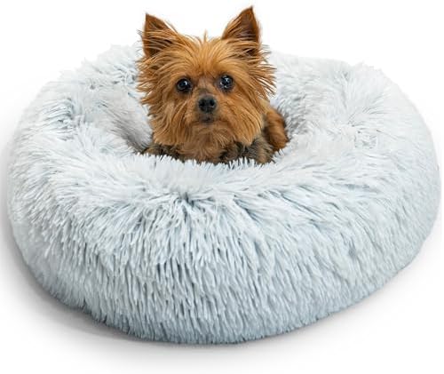 Best Friends by Sheri Original Calming Donut Dog Bed, Frost Gray, 18