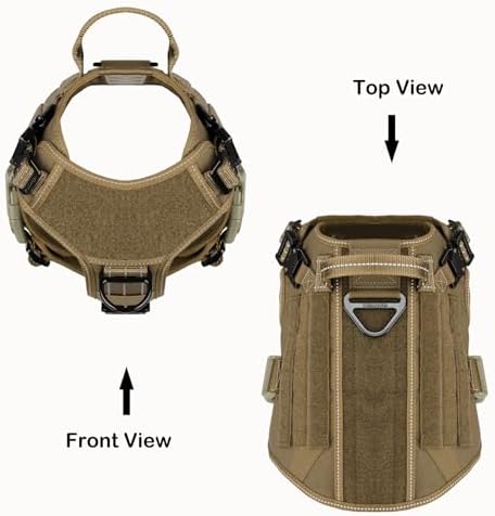 ICEFANG Tactical Dog Harness for Medium Dogs,Reflective No Pull Dog Vest