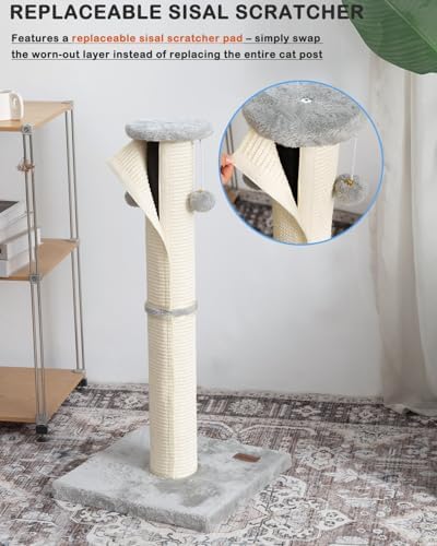 34" Cat Scratching Post with Replaceable Sisal Scratcher