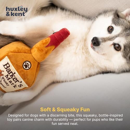 Huxley & Kent Power Plush Squeaky Dog Toy, Barker's Mark, Small