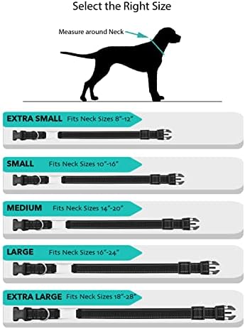 Personalized Dog Collar - Custom Engraved ID Tags with Reflective Material - Small Medium or Large Size with Name Plate (X-Large, Black)