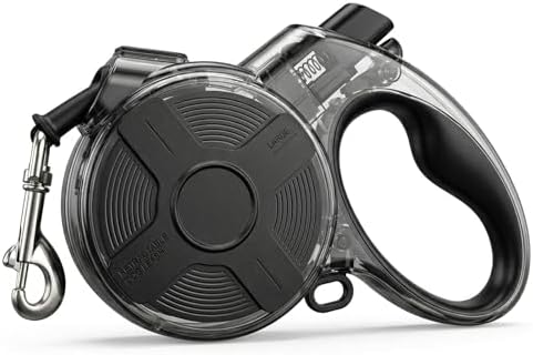 16 ft Retractable Dog Leash, Transparent Design, Up to 110 lbs