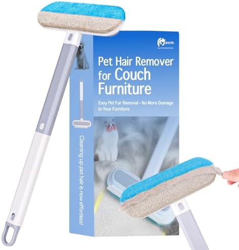 Cat and Dog Hair Remover for Couch & Furniture, Better Than Lint Rollers for Pet Hair, Reusable, Washable Fur Cleaner for Carpets, Clothing, Bedding, Portable Multi-Surface Tool for Home & Car