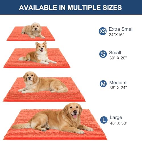 OLANLY Dog Door Mat for Muddy Paws 30x20, Extra Absorbent Chenille Mud Mat