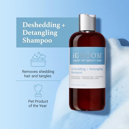 iGroom Deshedding & Detangling Dog Shampoo, Luxury Pet Beauty Care, Loosen Tangles + Unwanted Undercoat, Adds Shine + Volume, Made in USA (1 GAL) (Pack of 2)