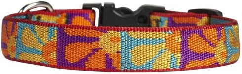 LupinePet Originals 3/4" Crazy Daisy 9-14" Adjustable Collar for Small Dogs