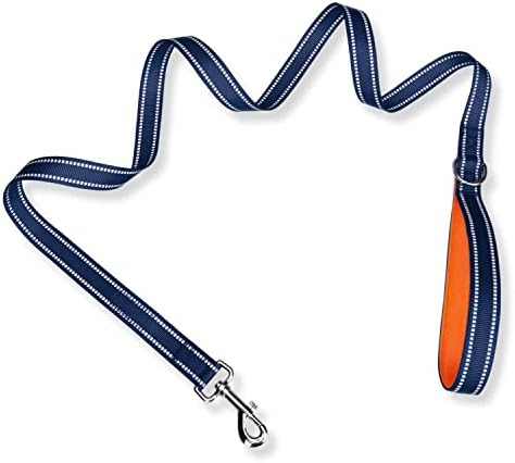 PHOEPET 5 Feet Dog Leash - Dual-Side Reflective - Soft Padded Handle