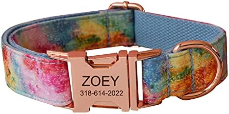 Custom Dog Collar with Names and Phone Number Engraved, Puppy Tags Personalized for Small Medium Large Pets