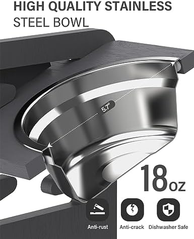 Vantic Elevated Dog Bowls, Raised Dog Bowl Stand Adjustable Small, Gray