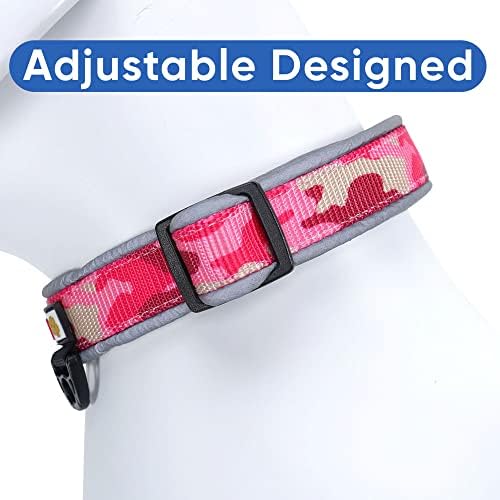 Pawtitas Camo Pink/Black Padded Dog Collar, X-Small