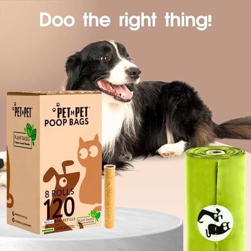 Pet N Pet Poop Bags for Dogs, 120 Count, Plant Based Thick Roll