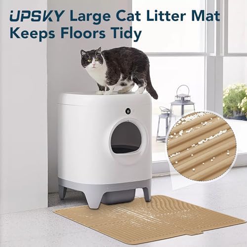 UPSKY Large Cat Litter Mat 31" x 24 Waterproof and Washable, Soft on Paws