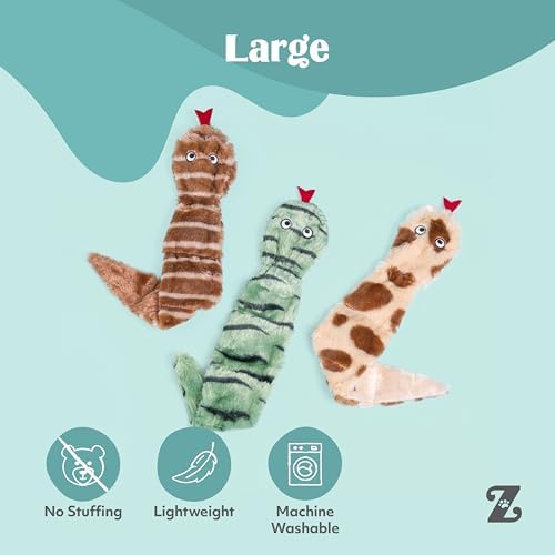 ZippyPaws Skinny Peltz No Stuffing Dog Toy Pack to Keep Them Busy - 18"