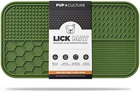 Pup Culture Dog Lick Mat for Dogs, Feeding Pad for Anxious Pets Plus 4 Different Puzzles for Mental Stimulation for Dogs - Supports Mental, Dental, and Digestive Health, Bite Resistant and Heavy Duty