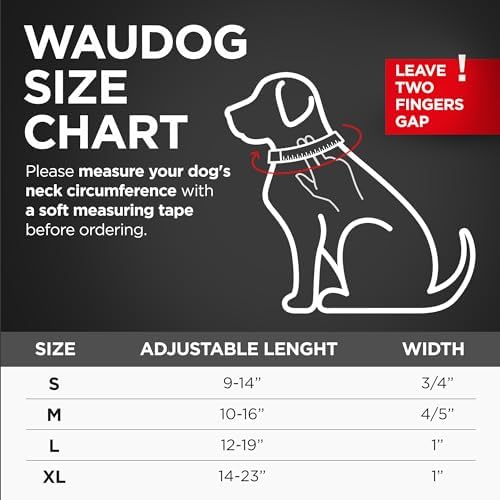 WAUDOG Adjustable Nylon Dog Collar for Large Small Medium Dogs with QR Tag