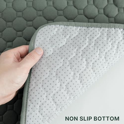H.VERSAILTEX Premium Washable Pee Pads for Dogs 2 Pack Super Absorbent 100% Waterproof Reusable Non-Slip Quilted Puppy Training Pads for Crate Playpen Whelping & Potty Training(36"x36", Sage)