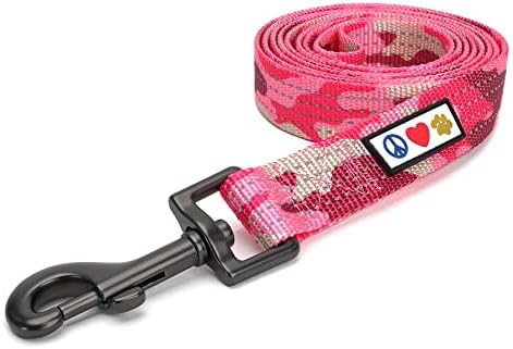 Pawtitas Camo Pink Dog Leash 6 ft M/L Reflective Durable Lightweight Dog Lead for Medium or Large Dogs and Puppies