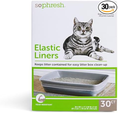 So Phresh by Petco Elastic Cat Litter Box Liners 38.3" L X 16.3" W Count of 30
