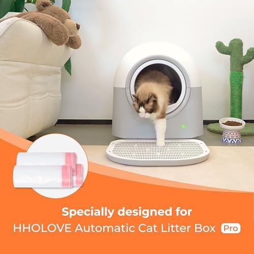 ABRCT Waste Bags(60 Count) for Self-Cleaning Litter Box Automatic Electronic Hands-Free Smart Robot self Cleaning Litter Box Liner- Safe Anti-Pinch, Odor Control,for Multiple Cats
