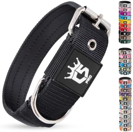 TSPRO Heavy Duty Thick Dog Collar with Metal Buckle for Large Dogs