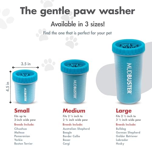 Dexas MudBuster Portable Dog Paw Cleaner - Premium Quality, Blue, Small Size for Pet Supplies and Accessories