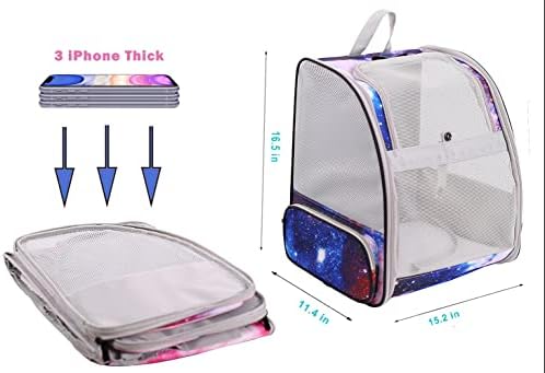Pet Carrier Backpack for Cats and Small Dogs, Fully Breathable Vented Backpack for Kitten Bunny Airline Approved Travel Hiking Camping Cat Book Bag (Blue, Ventilation)